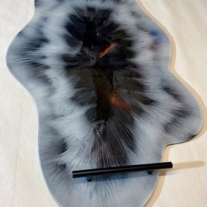 Plateau en résine noir & blanc (P22)